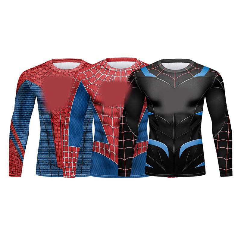 Kişi üçün idman uzunqol t-shirt, sıx, elastik, nəfəs alan, təri udan, qaçış və məşq üçün 2