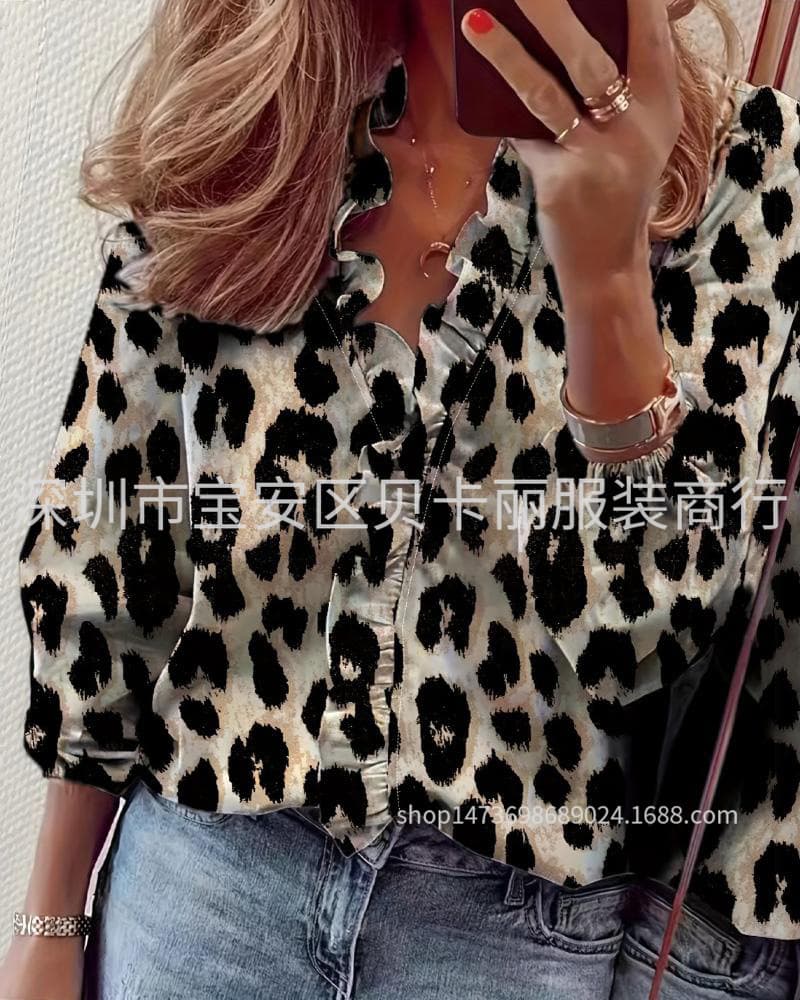 Long sleeves-leopard print