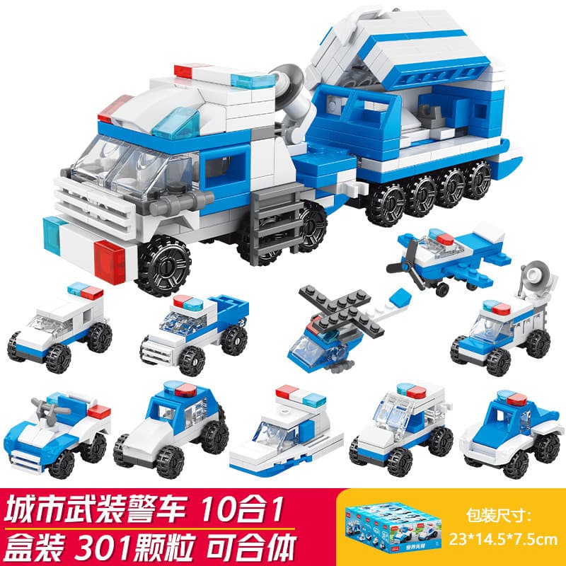 10-in-1 city armed police car (lele brothers 9113)