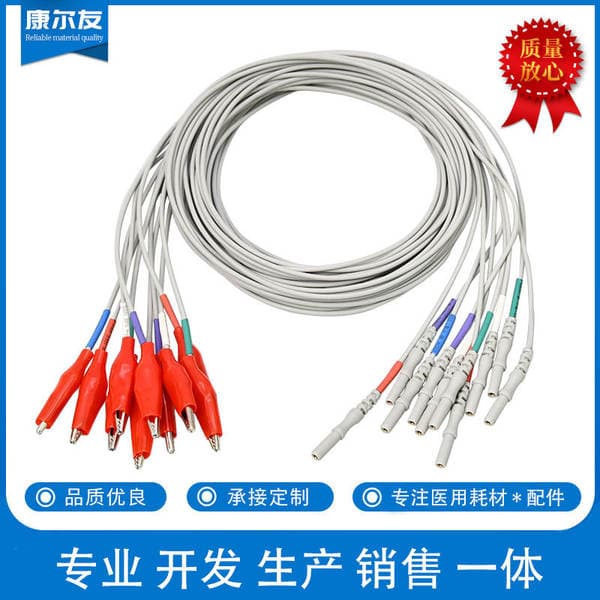 EEG elektrodu üçün qoşulma kabeli, kiçik timsah klipi, 1.5 mm ana deşik.