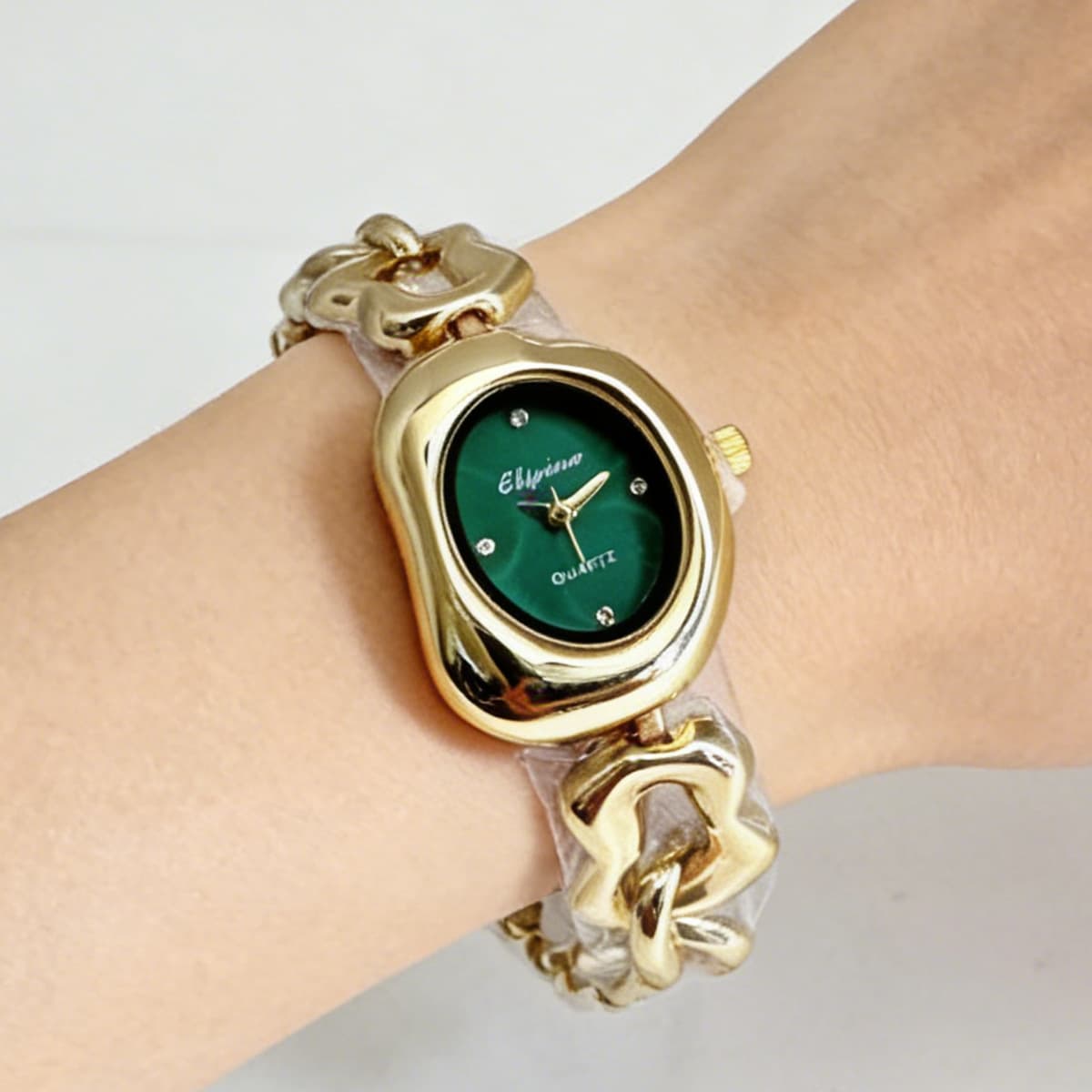 Gold shell green surface