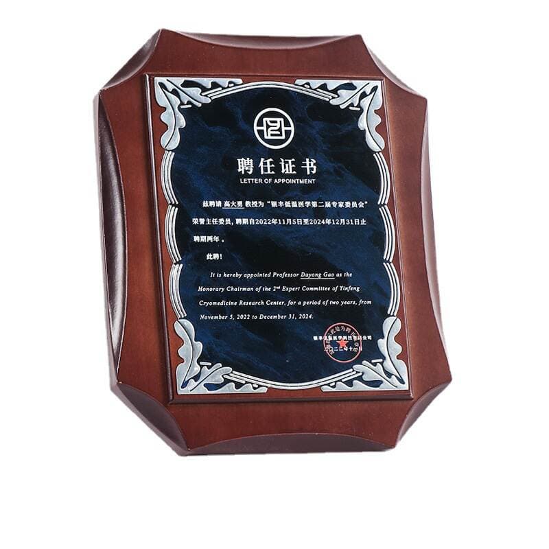 Gold Foil Medal making agent authorized wooden pallet plaque listing wooden franchise card commemorative honor card solid wood Medal 5