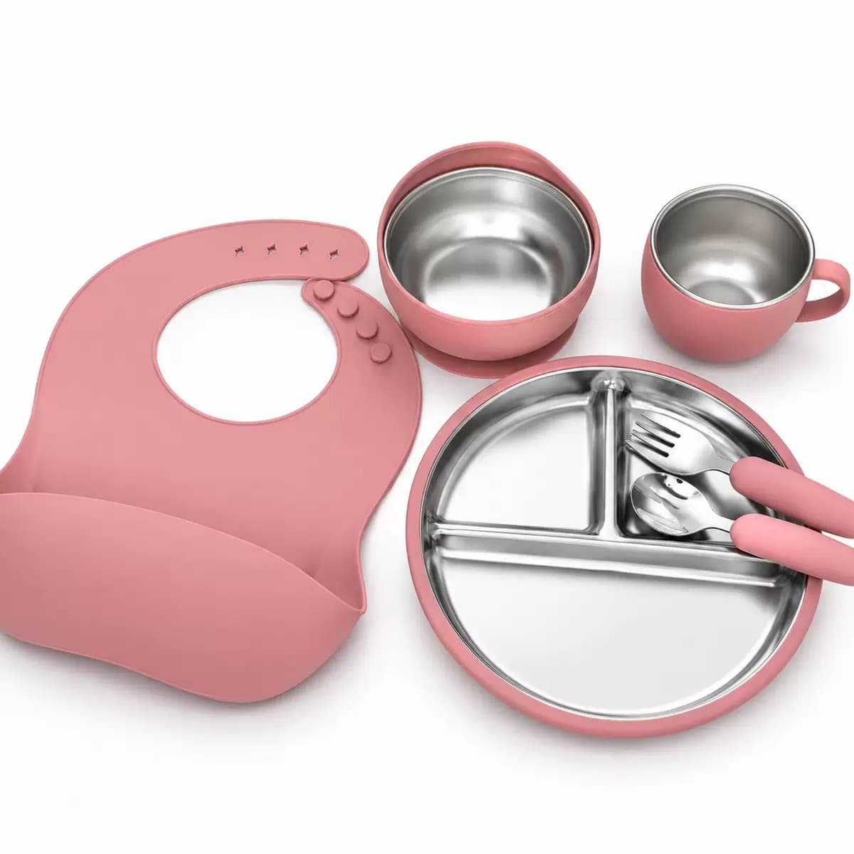 Deep pink - [403 stainless steel 6-piece set]
