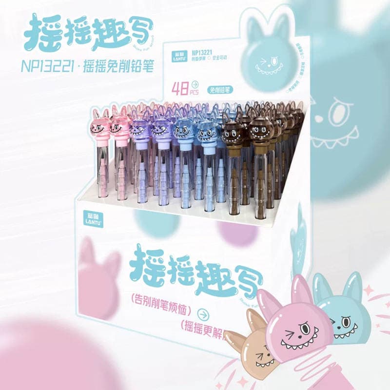 Blue Print 13221 No-Sharpening Pencil Internet Celebrity Labubu Shaking Cartoon Pencil for Children with Replaceable Core Egg-Layering Pencil 1
