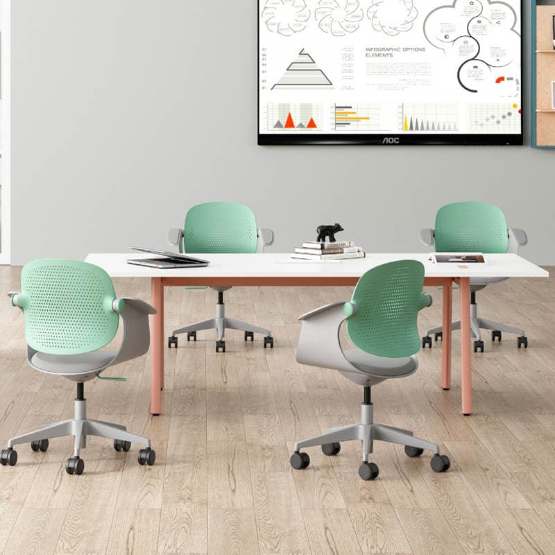 Ergonomic Plastic Back Office Computer Staff Chair High Bar Chair Business Meeting Negotiation Chair Home Study Chair 4