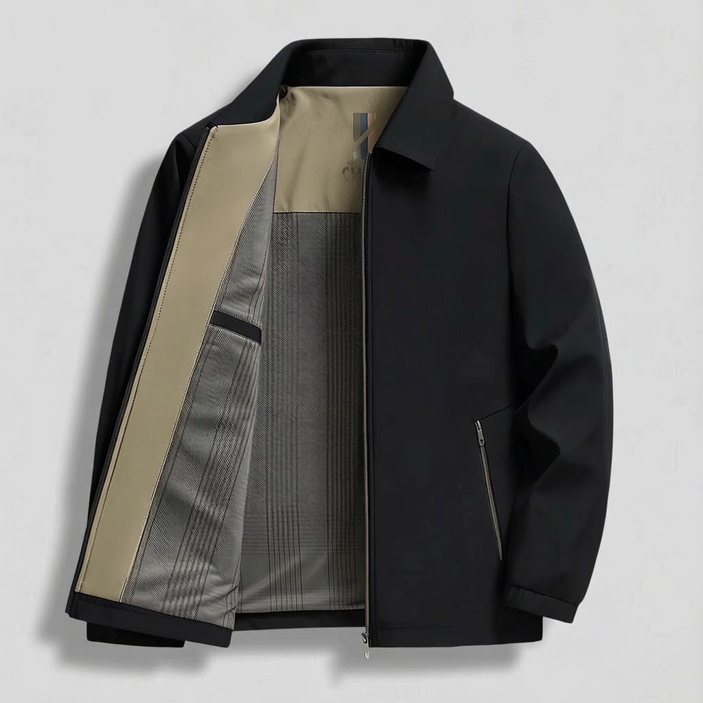 Black turn-down collar