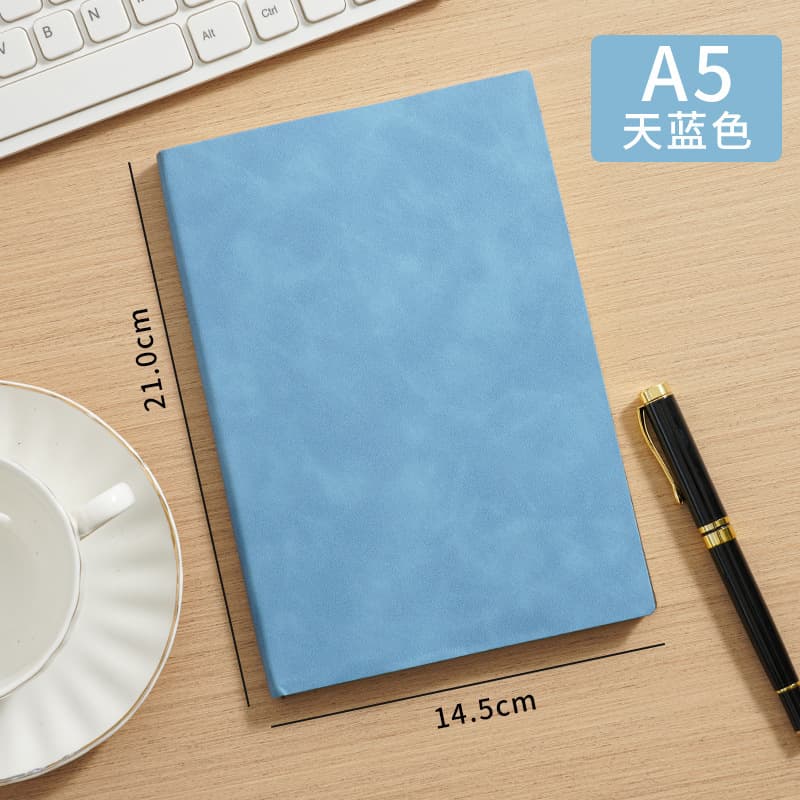 Blue a5pu leather book/200 pages