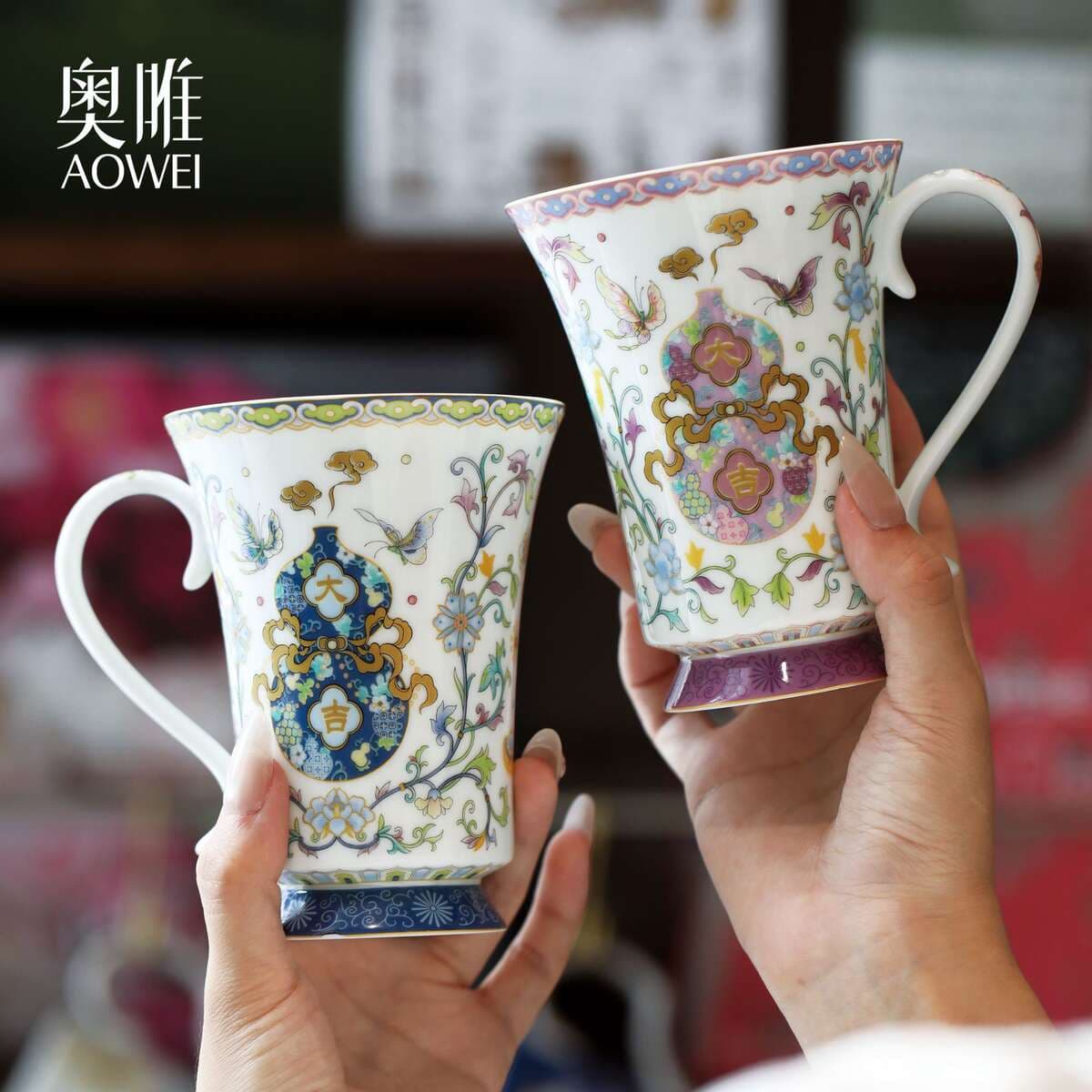 Jingdezhen yüksək keyfiyyətli ağ çini usta fincanı, qadınlar üçün yeni Çin üslublu dəbdəbəli içki fincanı, cütlüklər üçün qəhvə fincanı. 4