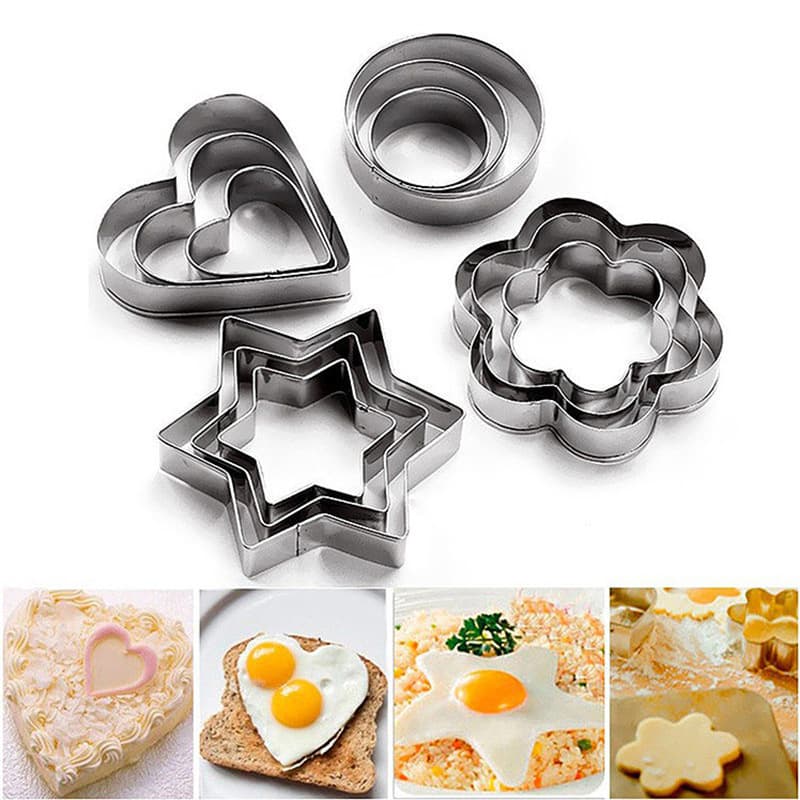 Stainless steel 12-piece fruit cutting mold set