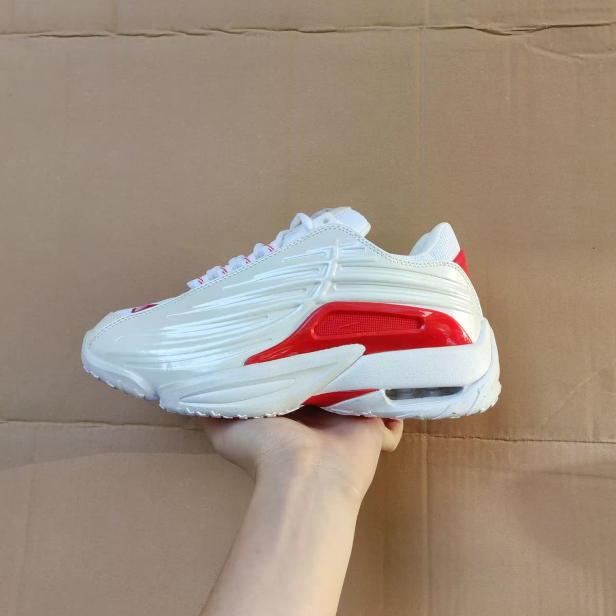 Duck shoes--white and red
