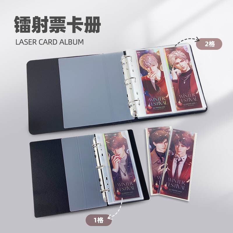 Ringnote Laser Ticket Storage Album Inner Pages A4 Horizontal 3-Grid Pp Ultra-Transparent Replacement Pages for Fan Card Album 2