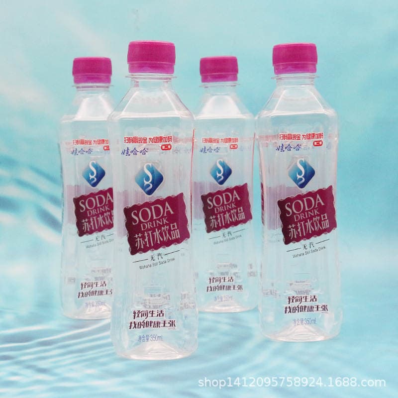 Wahaha steam-free soda water (slightly sweet) weak alkali drink pure non-mineral spring drinking water 350ml * 12 bottles 4