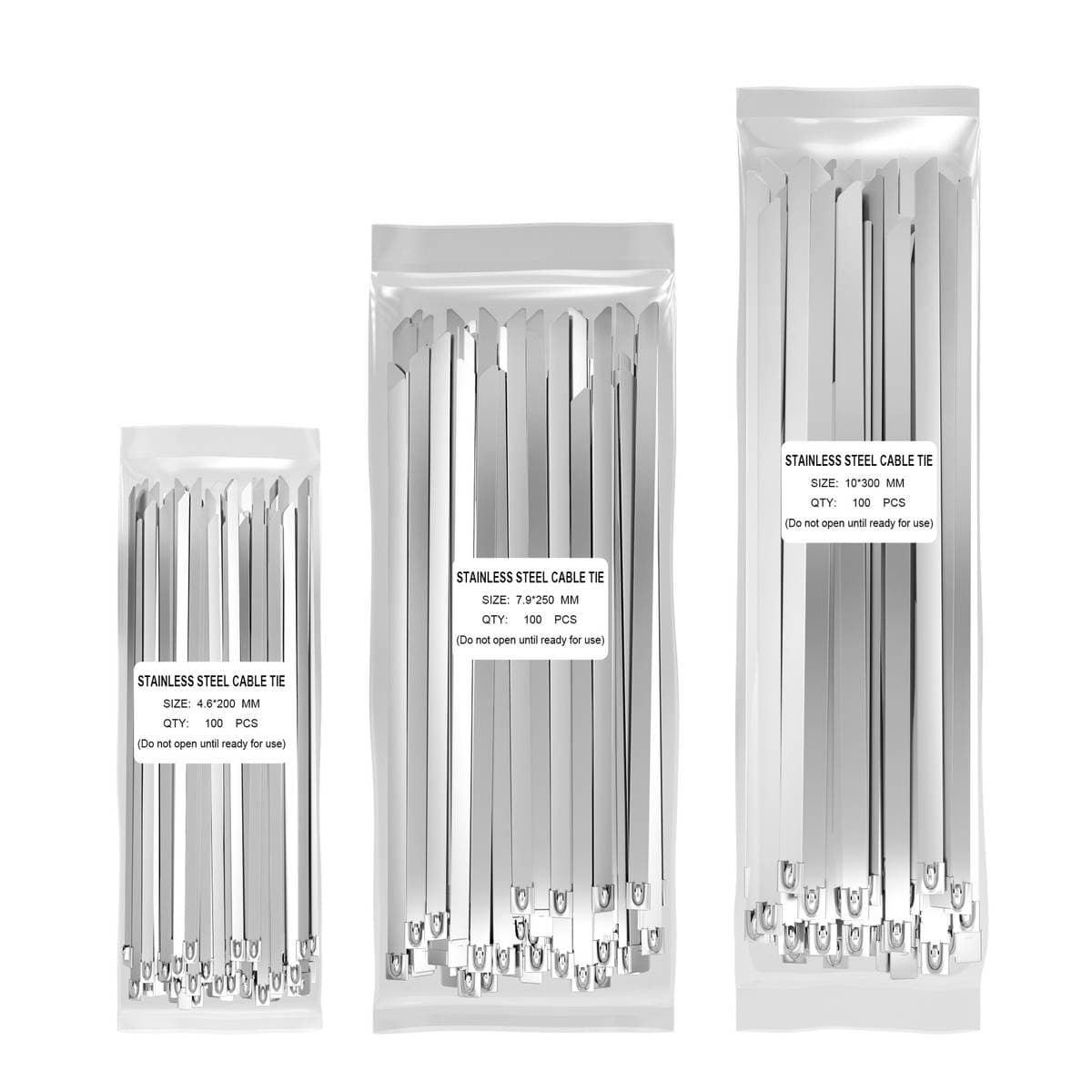Paslanmayan polad kabel bağları 4.6*300, özübağlanan, metal, şar yataqlı 4
