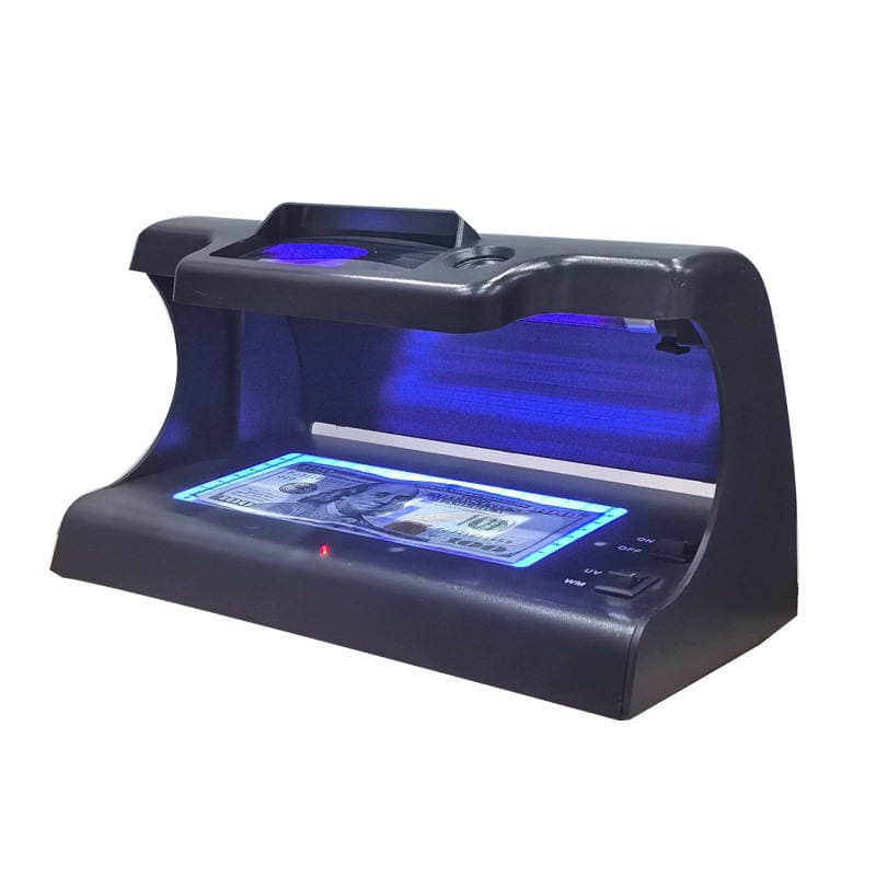 Small Mini Desktop Money Detector, Battery-Powered Portable Uv Watermark Multi-Currency Fluorescent Light Money Detector 2
