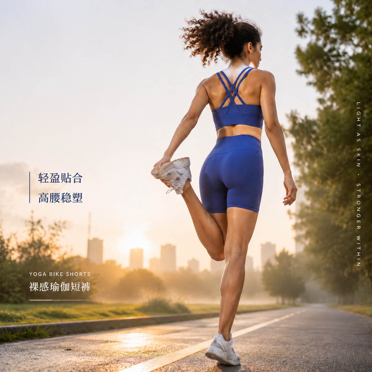 New Yoga Shorts Women's Naked Sense No Embarrassment Line Tight Sports Triple Pants Summer Fitness Yoga Suit DK067 3