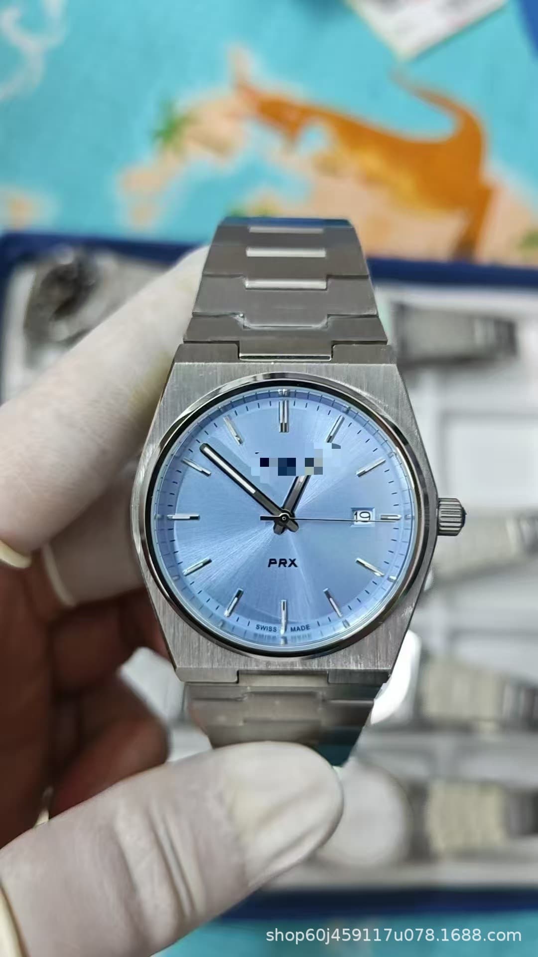 Prx steel sky blue polished quartz