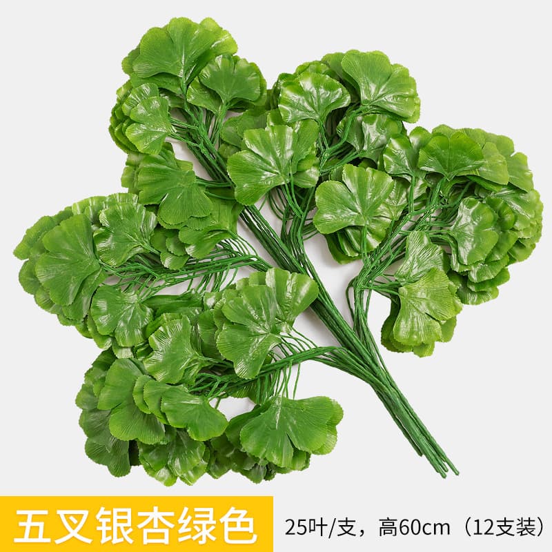 Five-fork ginkgo leaf green