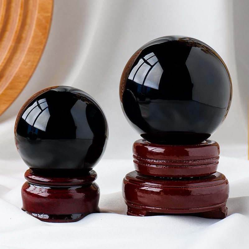Cilalanmış obsidian kristal topu, Feng Shui və ya Enerji daşı, Yeddi Ulduz Düzülüşü 3