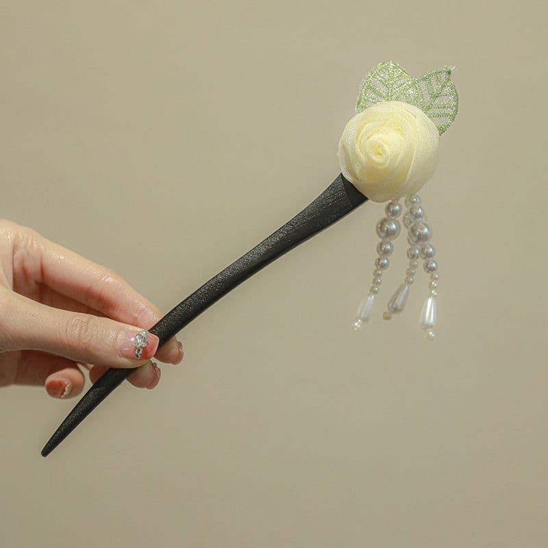 240# champagne flower pearl tassel hairpin