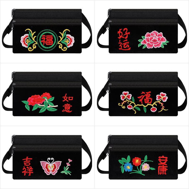Black corduroy crossbody bag [random color]