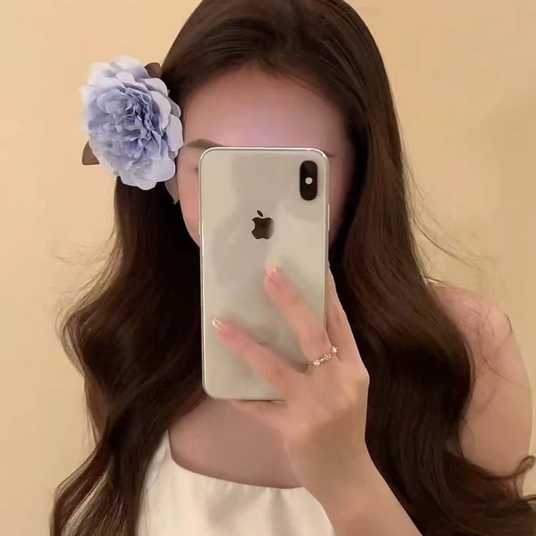 6014 resort style flower hairpin-blue