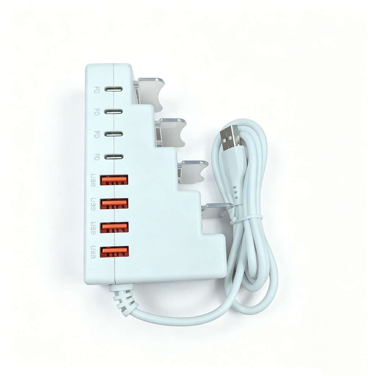 Çoxfunksiyalı telefon stendi dok stansiyası (4 USB portu, PD sürətli şarj, naqilli şarj) 5