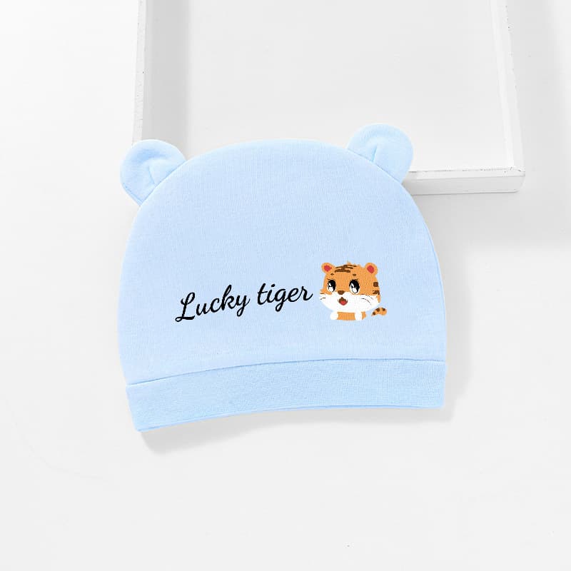 Blue Happy Tiger Baby Hat