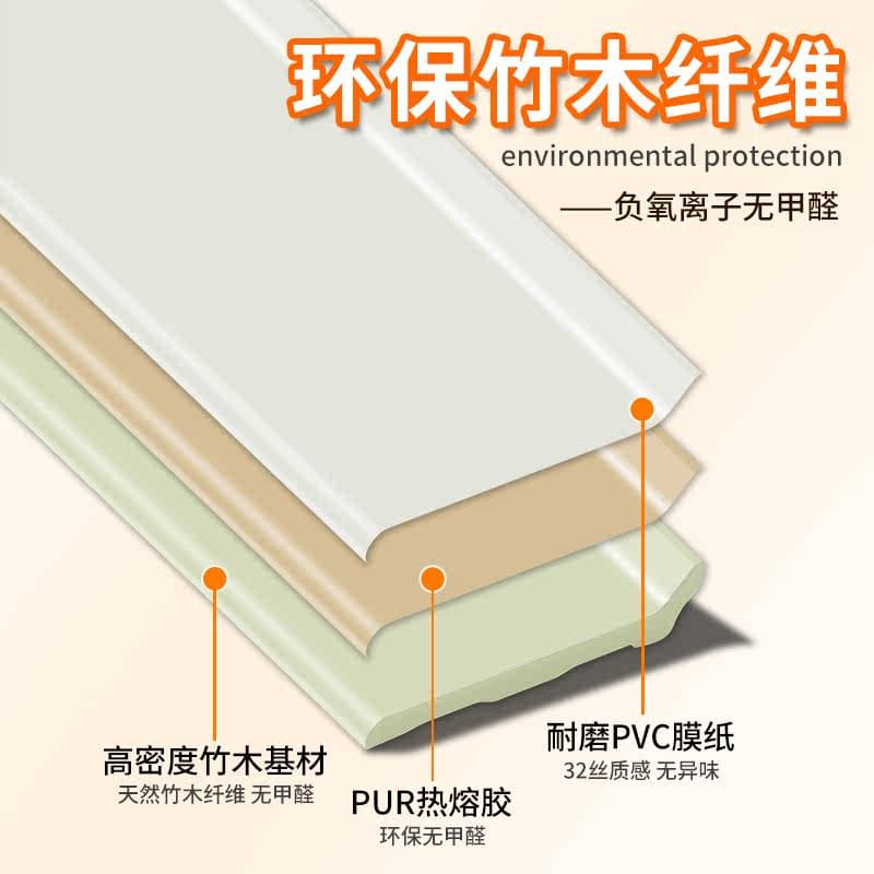 White Bamboo Fiber Baseboard Minimalist Style Home Decoration High-Molecular Polymer Corner Line 4 to 8cm Baseboards in Stock 3