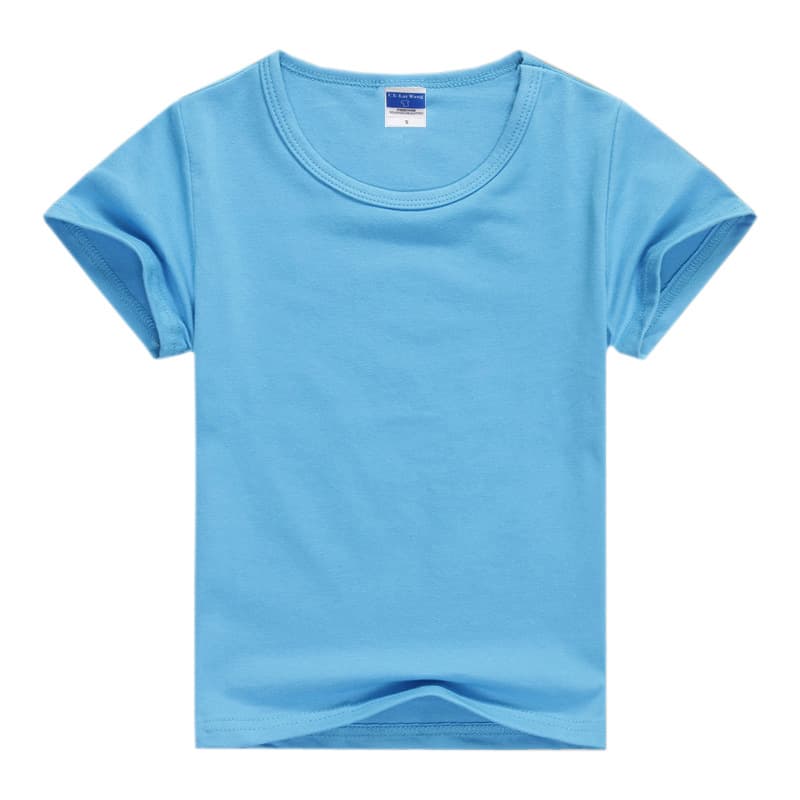 Solid color short sleeves sky blue (children's style)