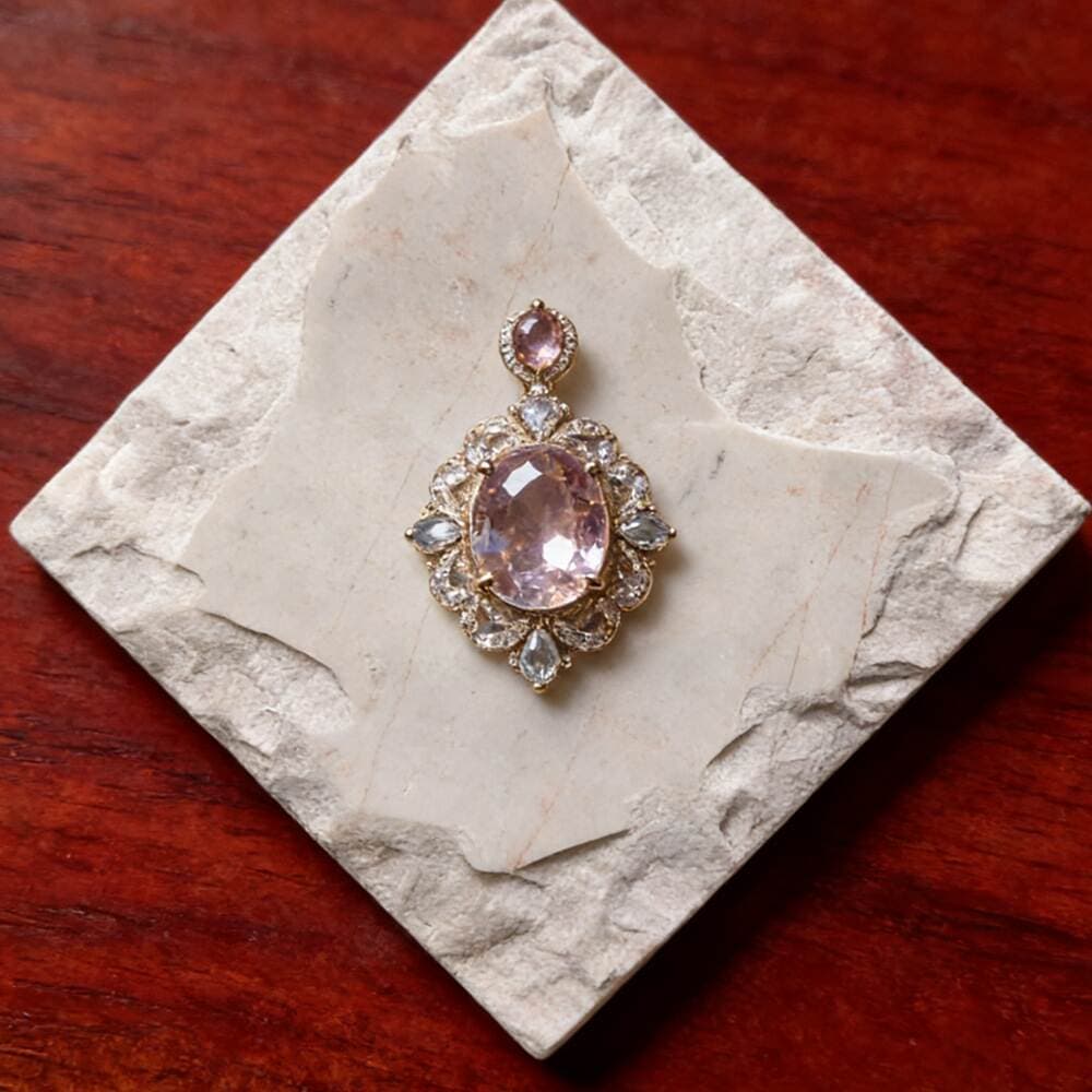 Açıq çəhrayı mərmər zərgərlik qabı (üzüklər, boyunbağılar) üçün, vintage masaüstü vitrin 4