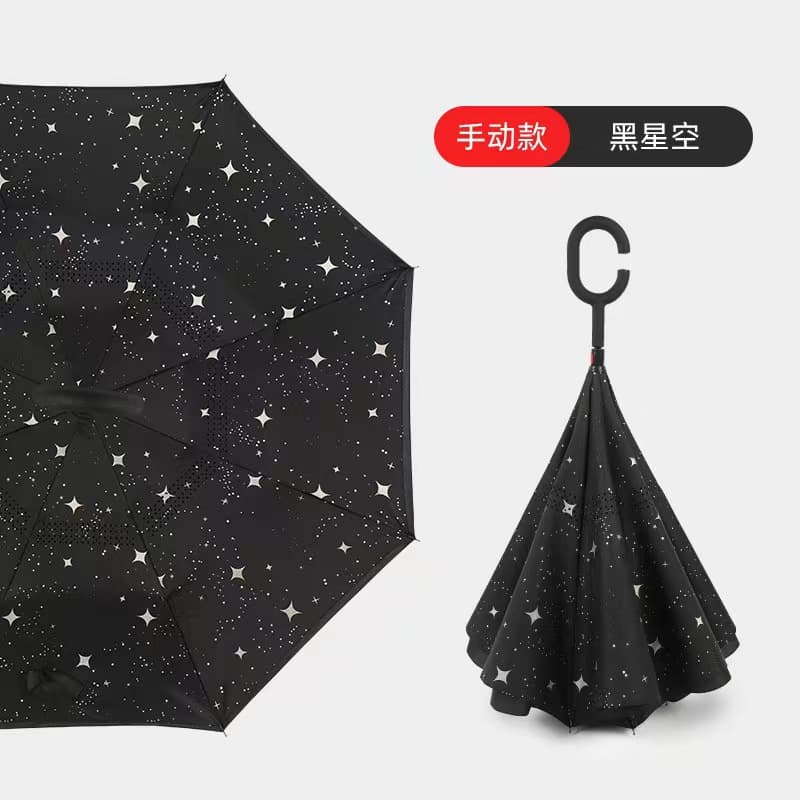 Black starry sky-hand open