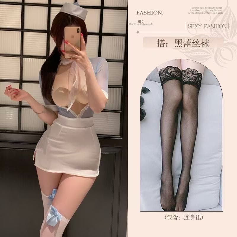 Light blue + black stockings