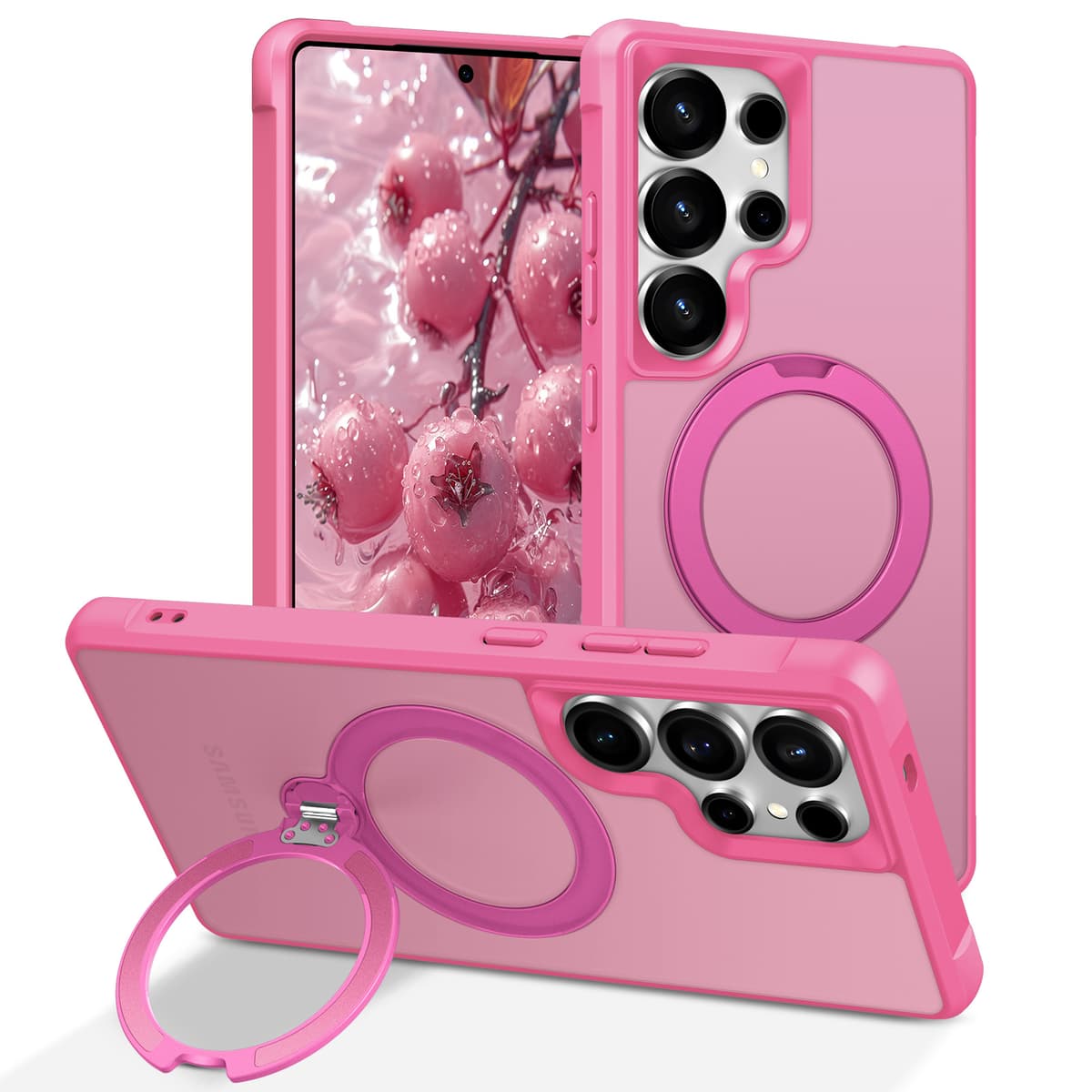 Rose red [360 pivot magnetic stand]