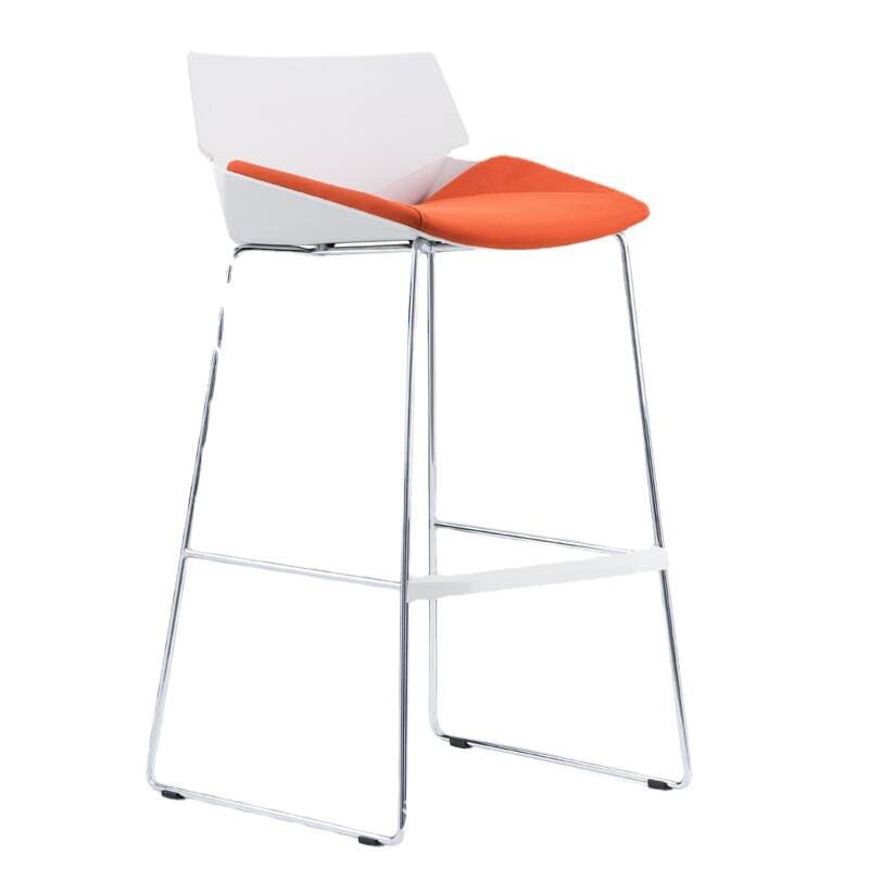 White Plastic Back Office Chair Fashion Staff Computer Chair Study Adjustable Swivel Chair High Bar Chair Stool Origami Conference Chair 5