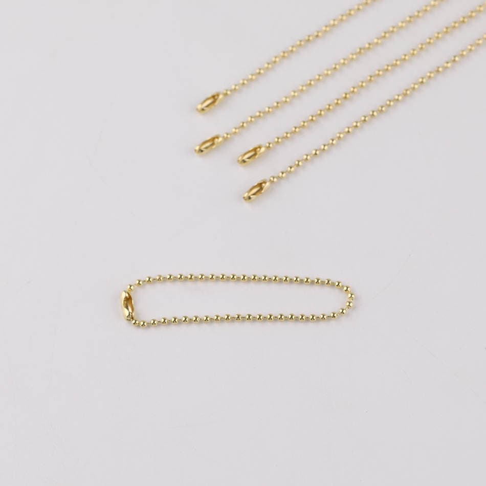 1.5MM ultra-incə açıq qızılı muncuq zənciri, DIY əl işi Goka metal asma zənciri, zərgərlik materialı aksessuarları. 2