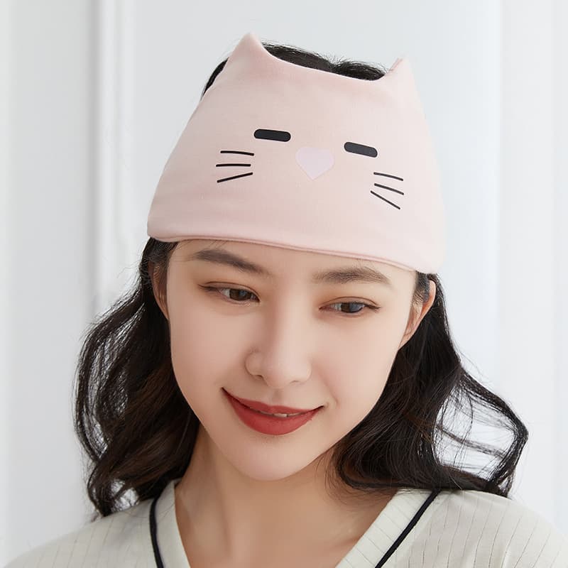 Thin material ear turban cat powder