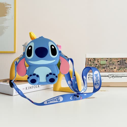 Stitch curved ear coin purse blue