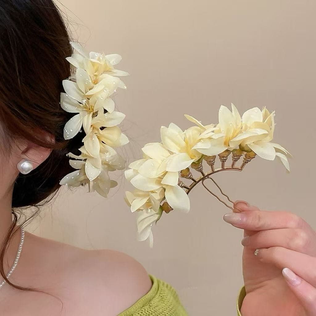 7287 spring flower hairpin-nine head hairpin yellow dew