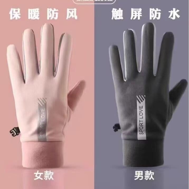 Non-slip heattech men's and women's winter windproof touch screen gloves black 2082713