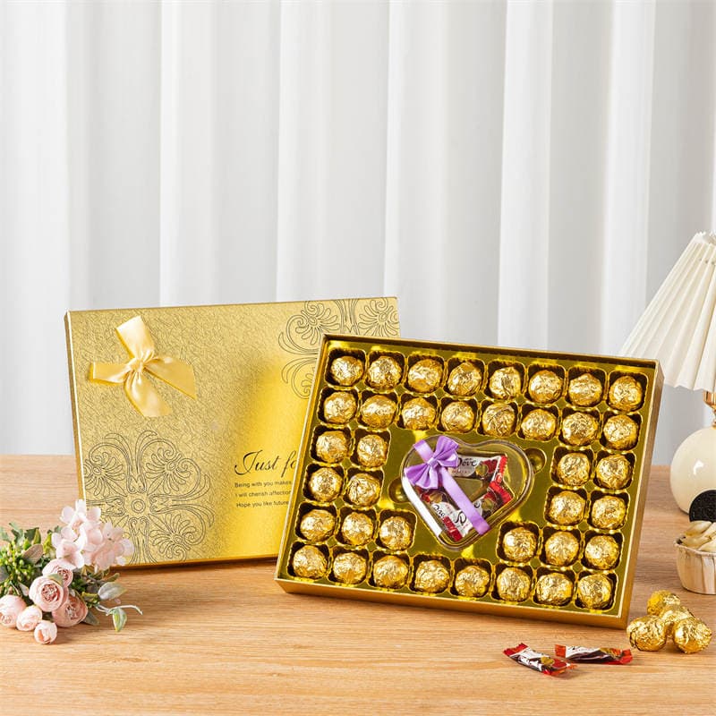 Mid-Autumn Valentine's Day Gift, Golden Sha Chocolate Gift Box, Candy and Snack Gift Pack, Creative Birthday Gift for Girls 2