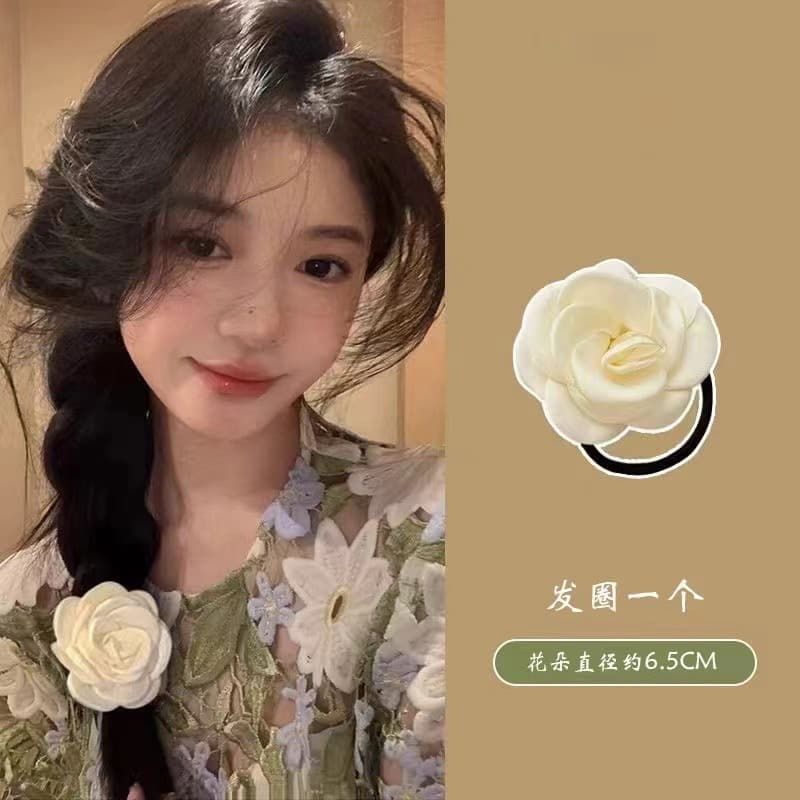 5145 milk white camellia-headband