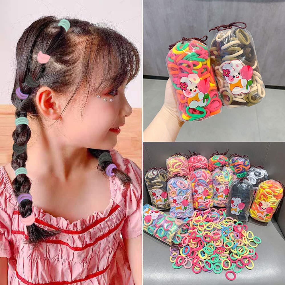 3cm Children's Hair Ties in Candy Colors, Gentle on Hair, Good Elasticity, Rubber Bands for Girls to Tie Their Hair, Hair Accessories 3