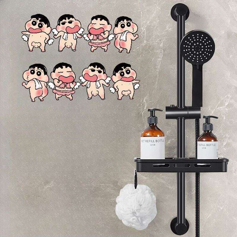 Crayon Shin-chan suya davamlı cizgi filmi divar/kafel stikerləri (hamam/tualet üçün) 4