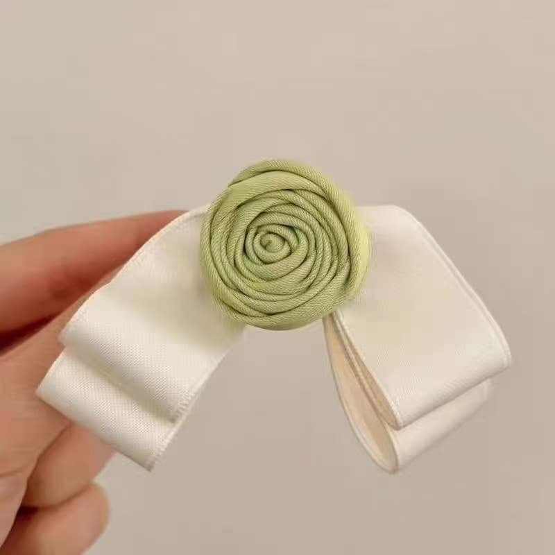 6054 handmade rose hair clip-mint green