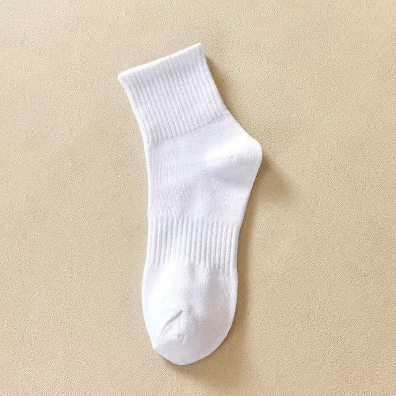 [cotton] waist sports socks 176 white [mid tube]