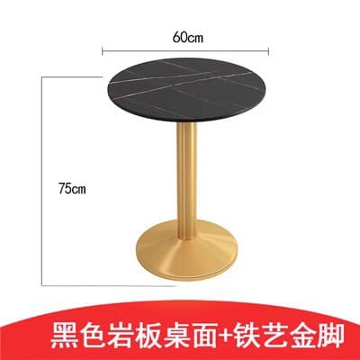 Lauren black gold 60 round + gold iron legs