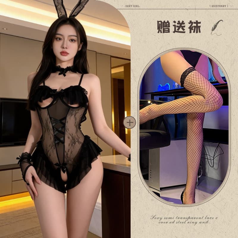 Black + black fishnet stockings