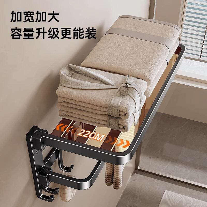 Toilet Storage Rack Punch-free Space Aluminum Towel Rack Toilet Bathroom Towel Rack Hotel Bathroom Hardware Pendant 4