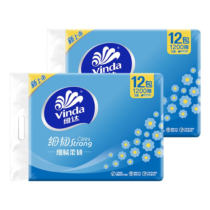 [24 packs/2 bags] vinda thin and tough 100 pumps