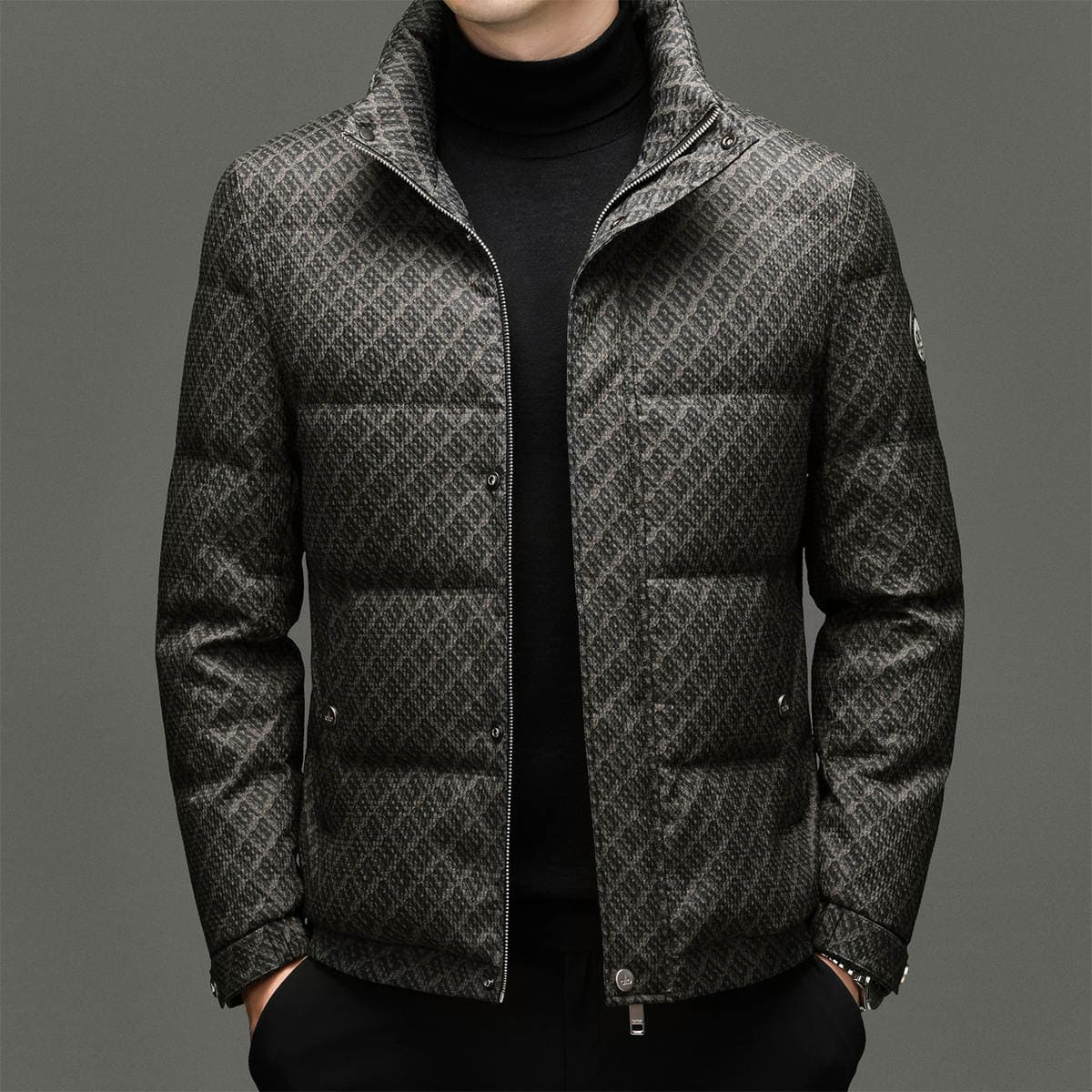2025 New Winter Men's 90% Duck down Short Thick Warm Long-Sleeve Stand Collar Straight-Cut Jacket 3